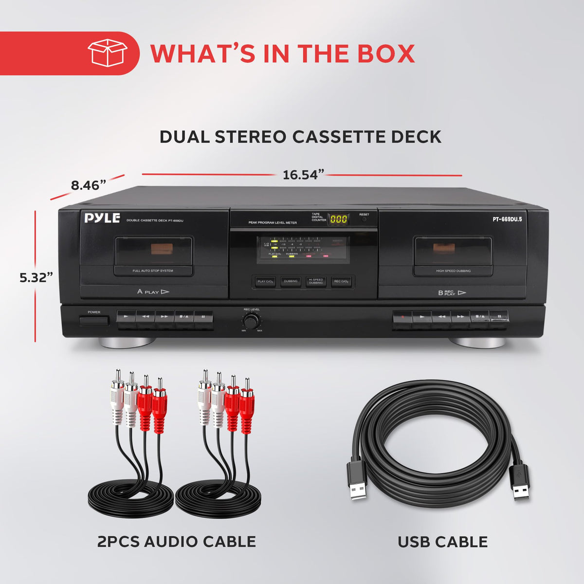 Pyle PT659DU USB-to-PC transfer for digital archiving