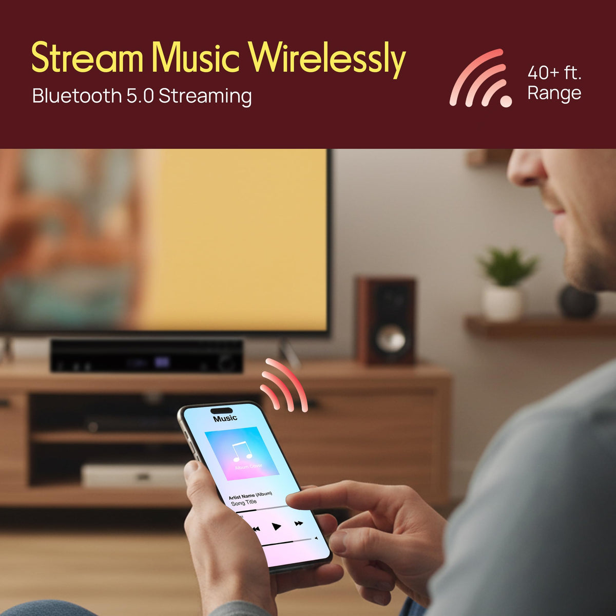 Pyle PT875BT ARC/optical/coax connectivity for flexible home theater wiring