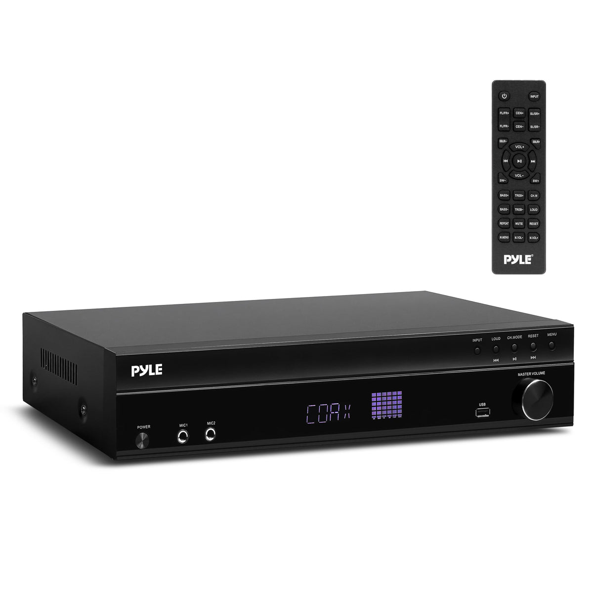 Pyle PT875BT front panel controls for quick volume and echo adjustments