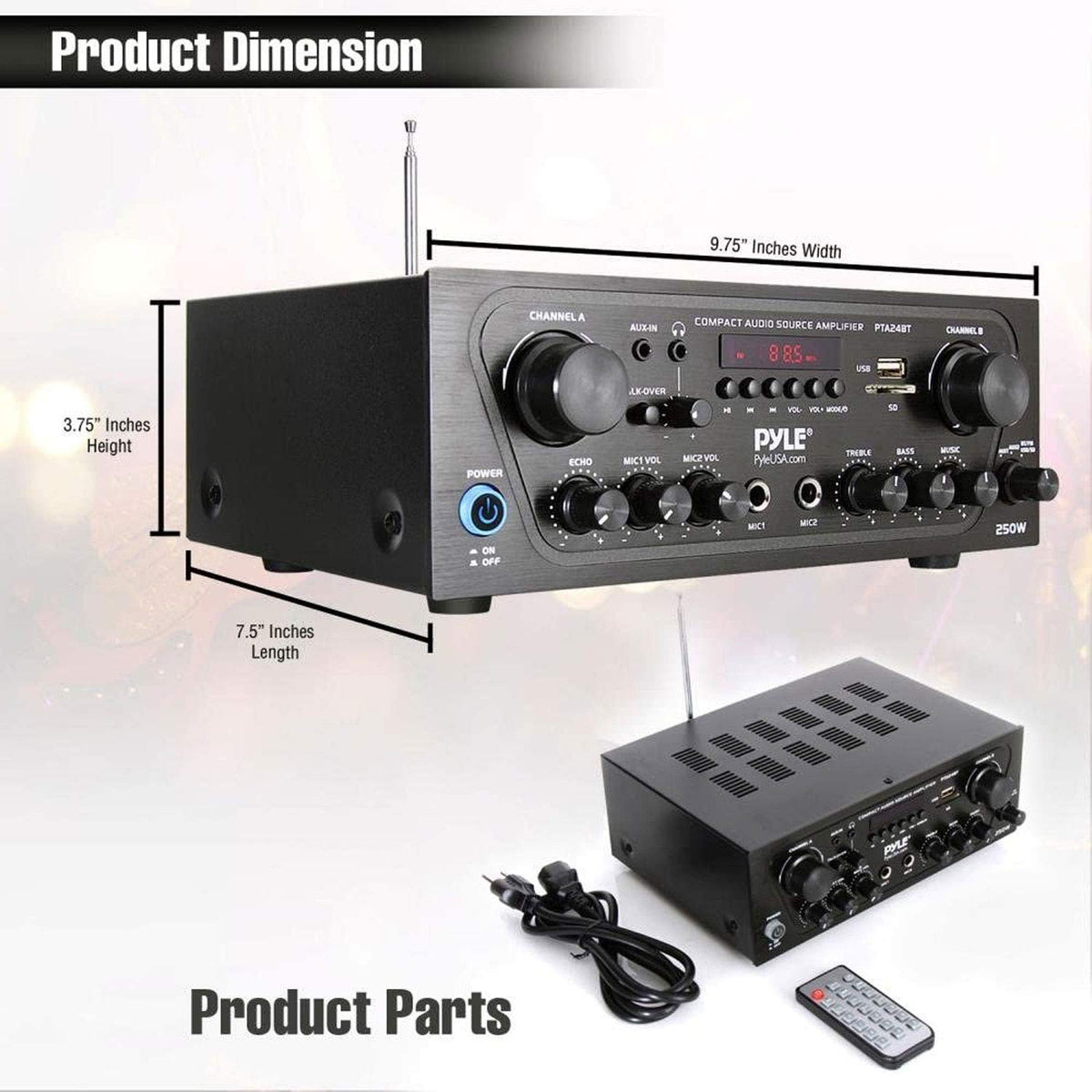 Pyle PTA24BT karaoke setup with two mics for home singing