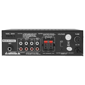 Pyle PTA4 rear view with RCA, REC, and speaker terminal connectivity benefit