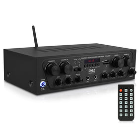 Pyle PTA42BT front panel showing controls and display, fast setup benefit