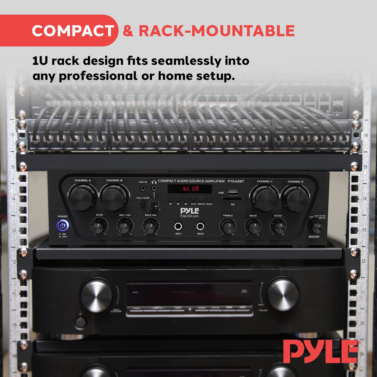 Pyle PTA42BT USB and microSD slots with playback, on-device media benefit
