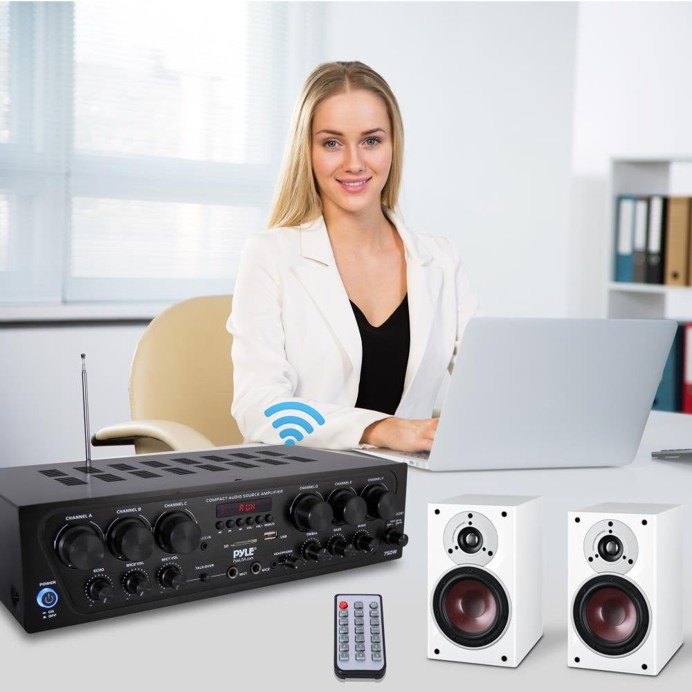 Pyle PTA62BT-5 karaoke-ready mic inputs for easy party singing.