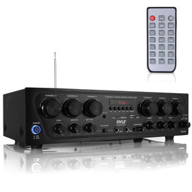 Pyle PTA62BT front panel controls for quick input selection and volume adjustment