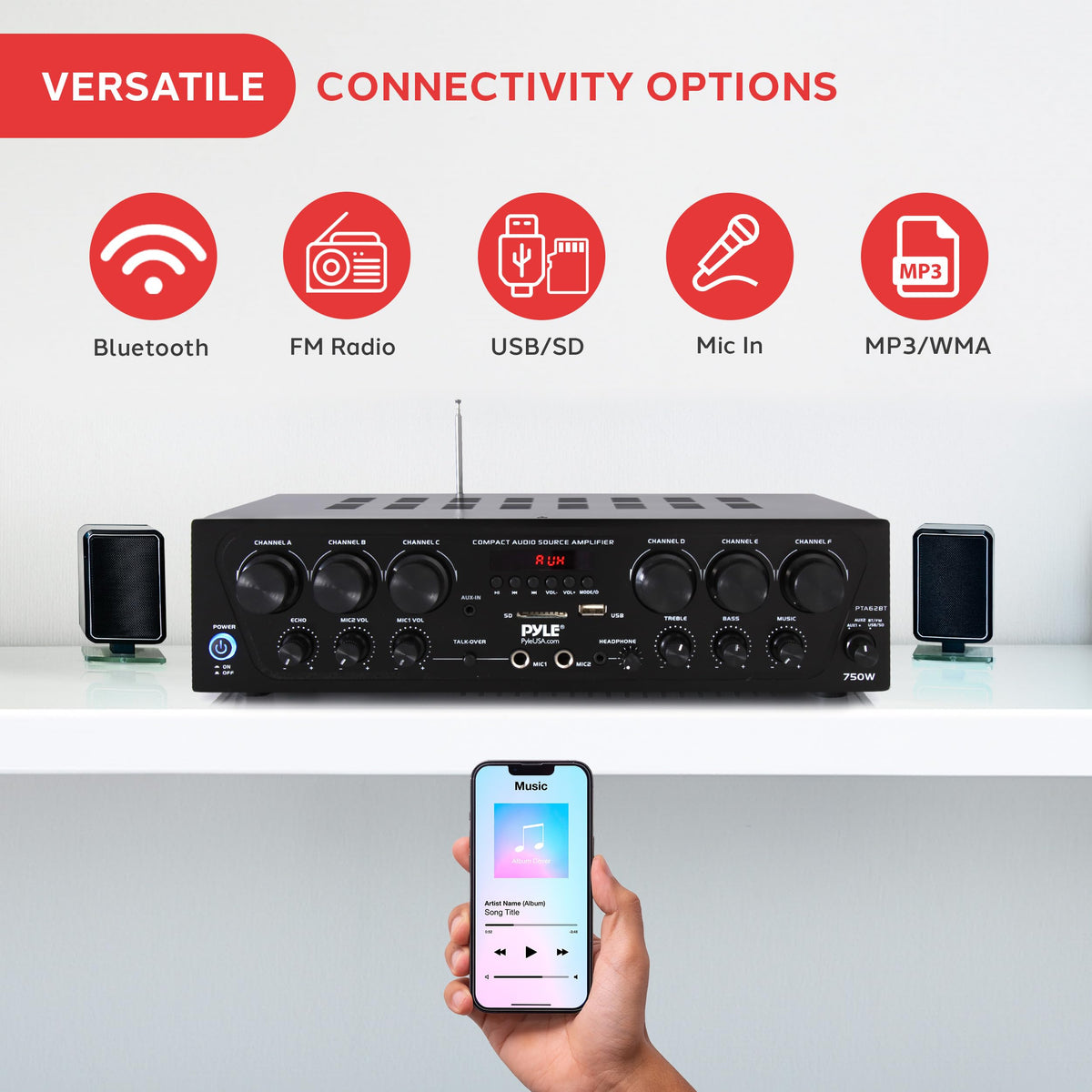 USB and SD card playback for MP3 files and playlists