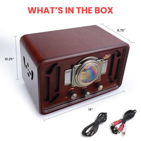 Pyle PUNP34BT AUX and RCA inputs for versatile device connections.