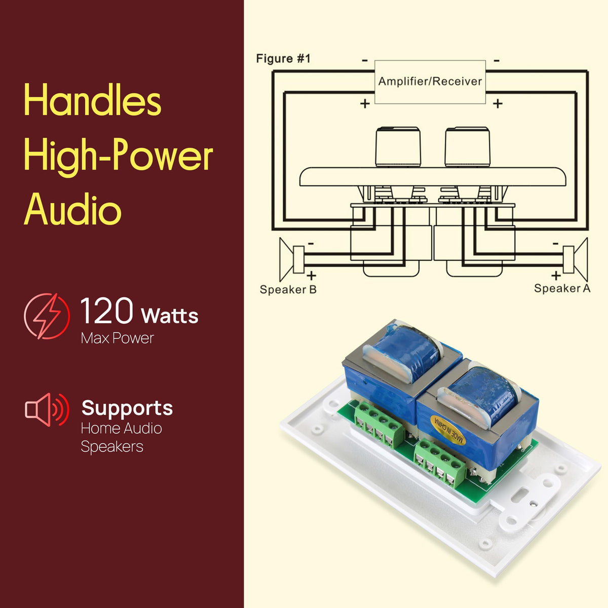 PVCD15 in-wall installation example for clean, unobtrusive home audio.
