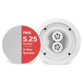 Pyle PWRC52 ceiling speaker front view for enhanced room-wide stereo.