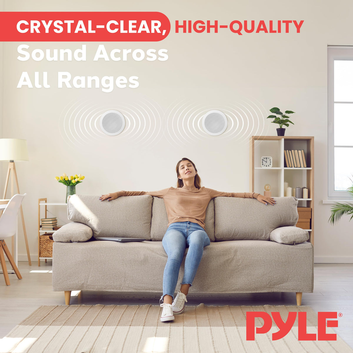 Pyle PWRC52 mounting hardware for precise ceiling installation.