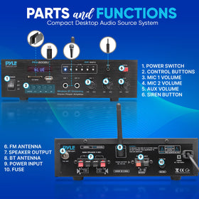 Pyle rear connections showing speaker terminals and 12V input, flexible installation
