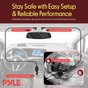 Pyle rear waterproof camera close-up for reliable backup recording