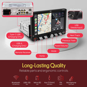 Pyle remote and microphone layout for convenient hands-free control