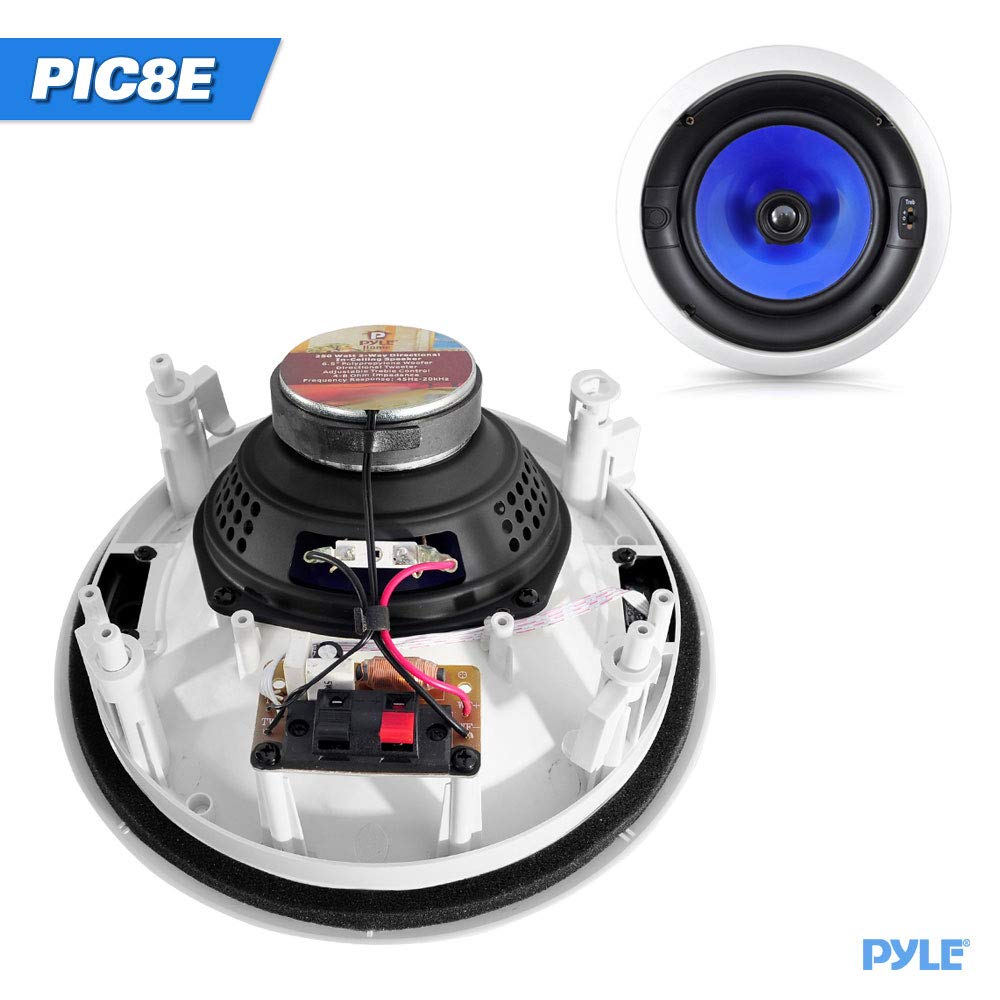 Pyle side profile illustrating shallow 3.9-inch depth for tight ceiling cavities