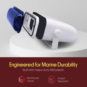 Pyle side profile showing compact dimensions for tight marine spaces