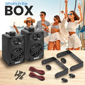 Pyle side profile PDWR35BK displaying waterproof ABS housing for long-lasting use