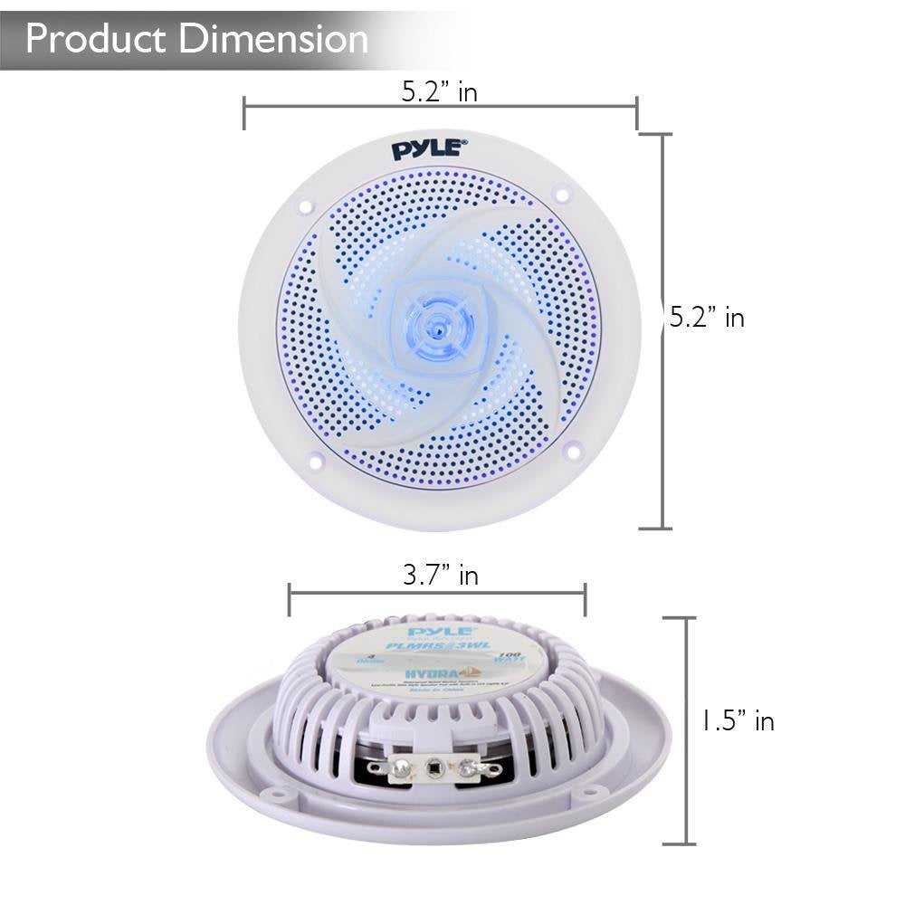 Pyle speaker illuminated with blue LED showing better night ambiance