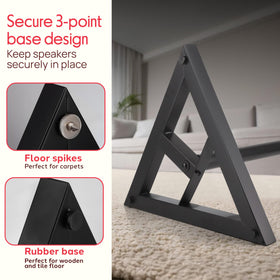 Pyle speaker stand floor spikes improve grip on uneven floors.