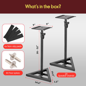 Pyle speaker stand in use enhances home theater setup.