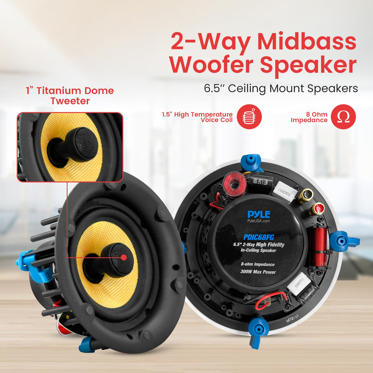Pyle tweeter detail highlighting 1-inch silk dome for clear high-frequency benefit