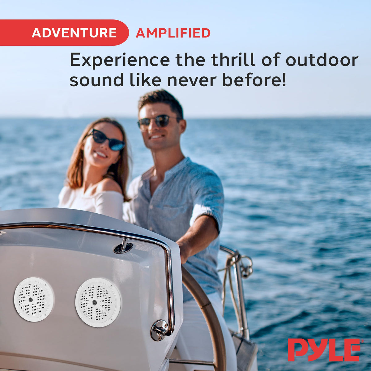 Pyle 100W peak, 50W RMS capability supports clear onboard audio.