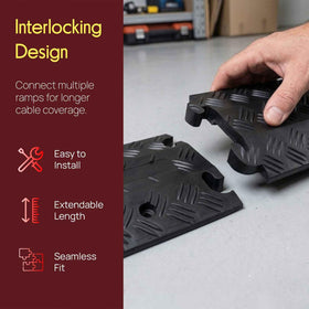 Pyle wide channel groove protects several cables at once.