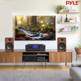 Pyle Wireless BT Stereo Amplifier aluminum chassis delivering sturdy, portable construction