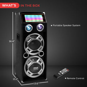 Pyle WPA speaker 35mm stand mount for stable, elevated positioning during events.