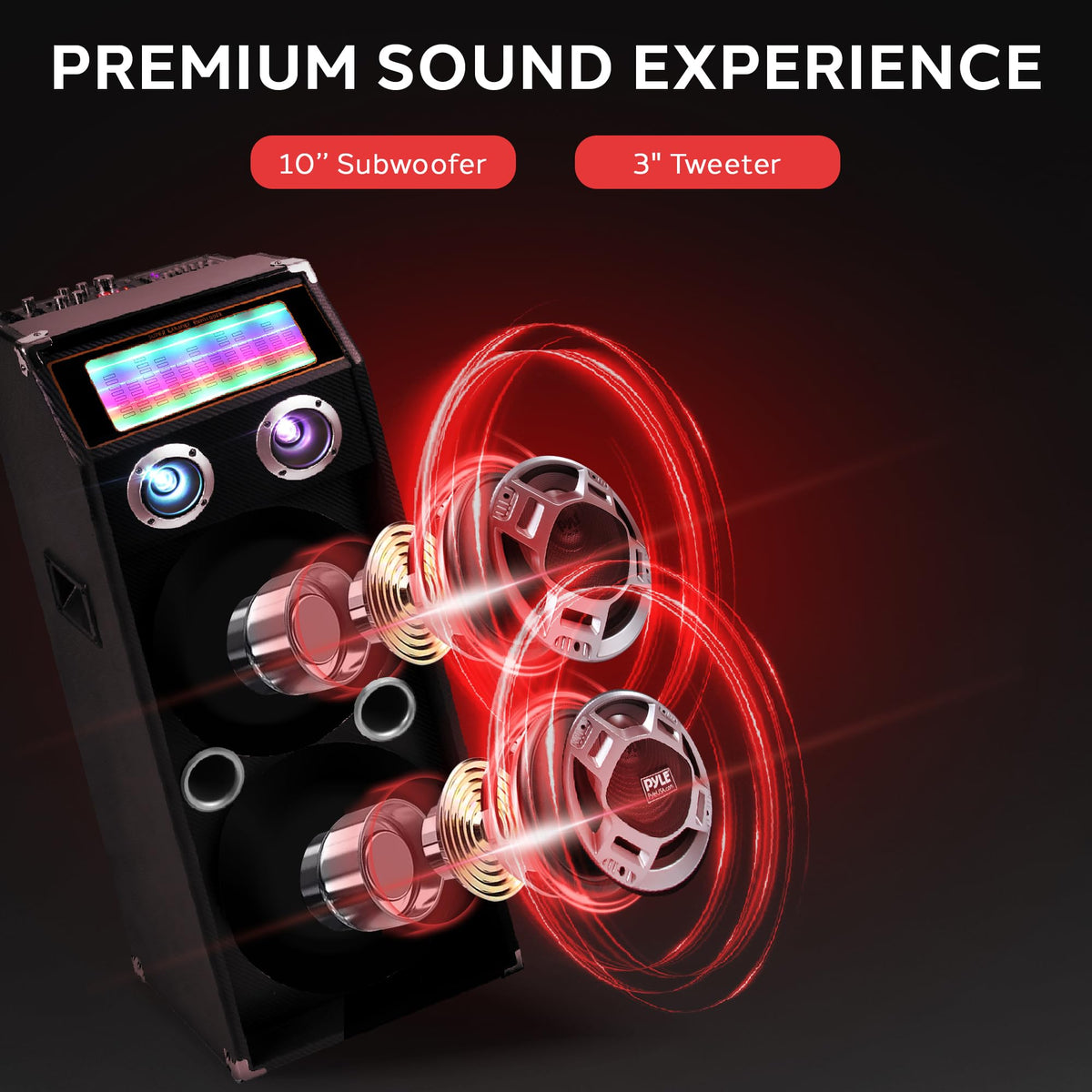 Pyle WPA speaker USB/SD MP3 playback for portable entertainment on the go.
