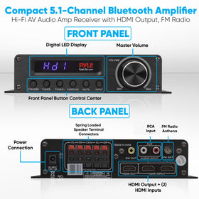 PyleUSA Bluetooth streaming for wireless music from devices.