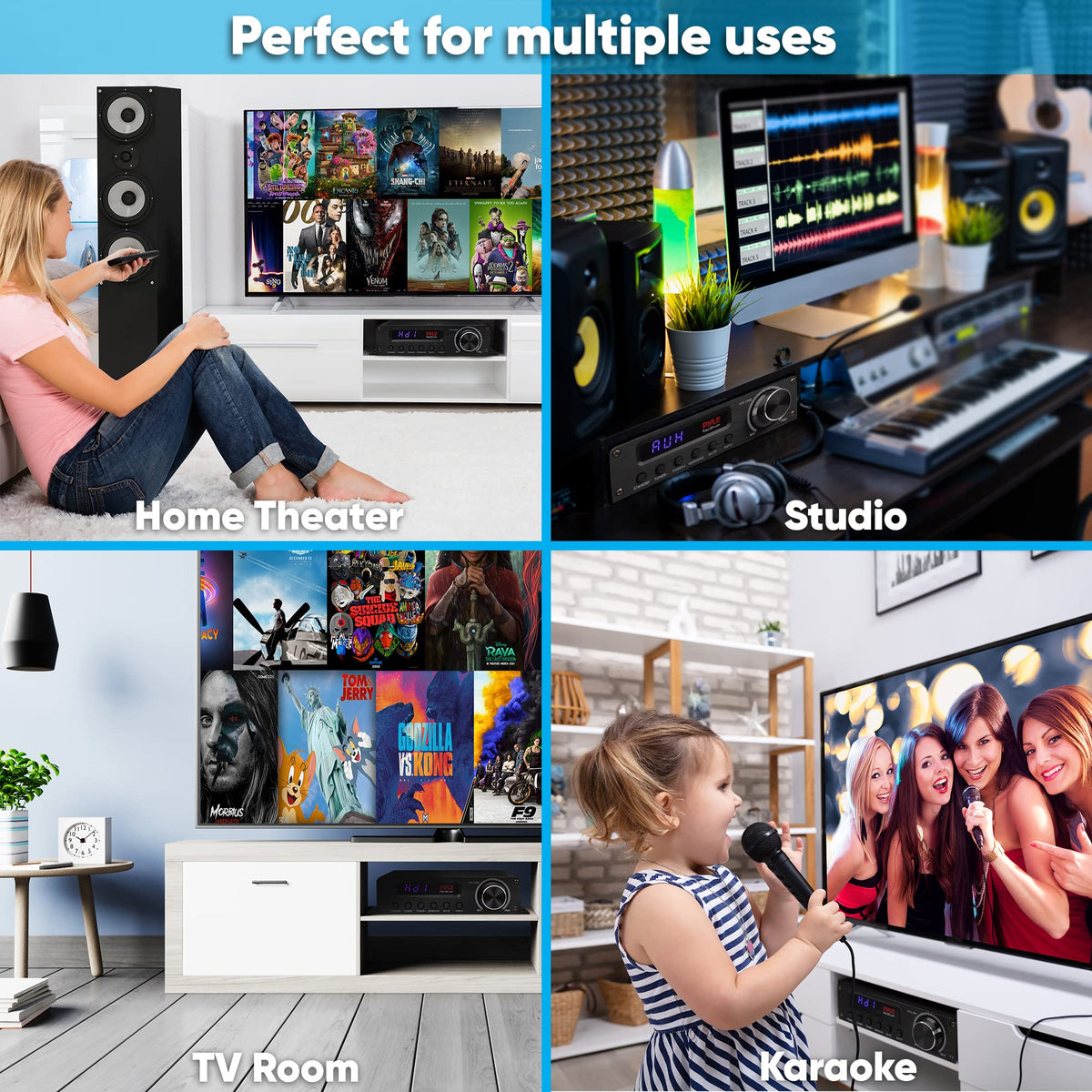 PyleUSA remote control included for easy adjustments.