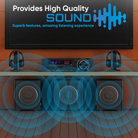 PyleUSA RCA subwoofer output for enhanced bass.