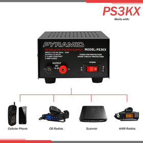 Pyramid PS3KX beside ruler showing compact bench-friendly dimensions