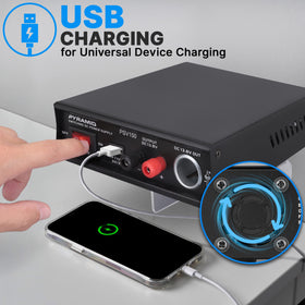 The Pyramid PSV150 cigarette lighter socket enables charging on the go.