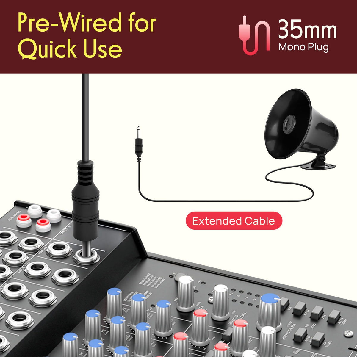 Pyramid SP5 3.5mm mono connector ready for quick CB radio use