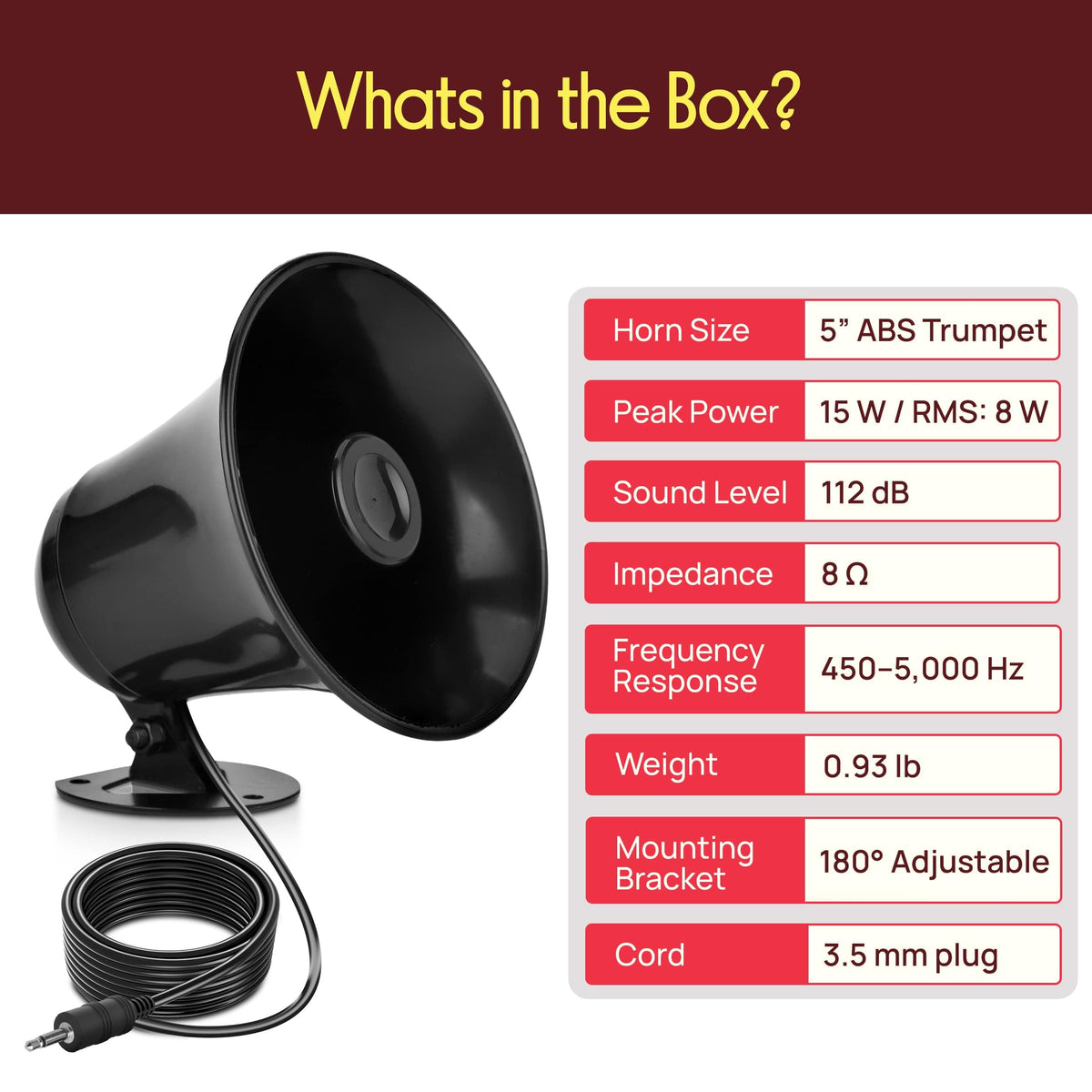 Pyramid SP5 compact PA speaker suitable for car siren setups