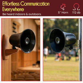 Pyramid SP5 outdoor trumpet speaker side profile showing compact form