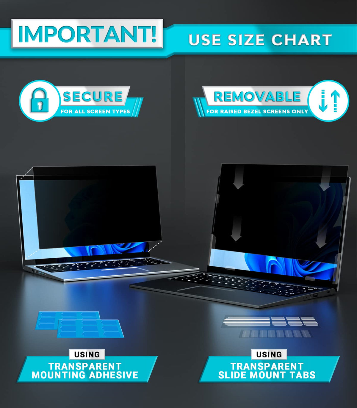 PYS slide tabs attachment displayed with brand, demonstrating easy tool-free installation benefit
