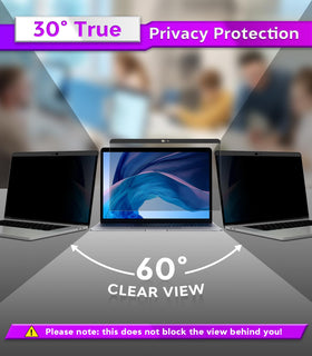 PYS filter in-use at a cafe preventing side glance visibility