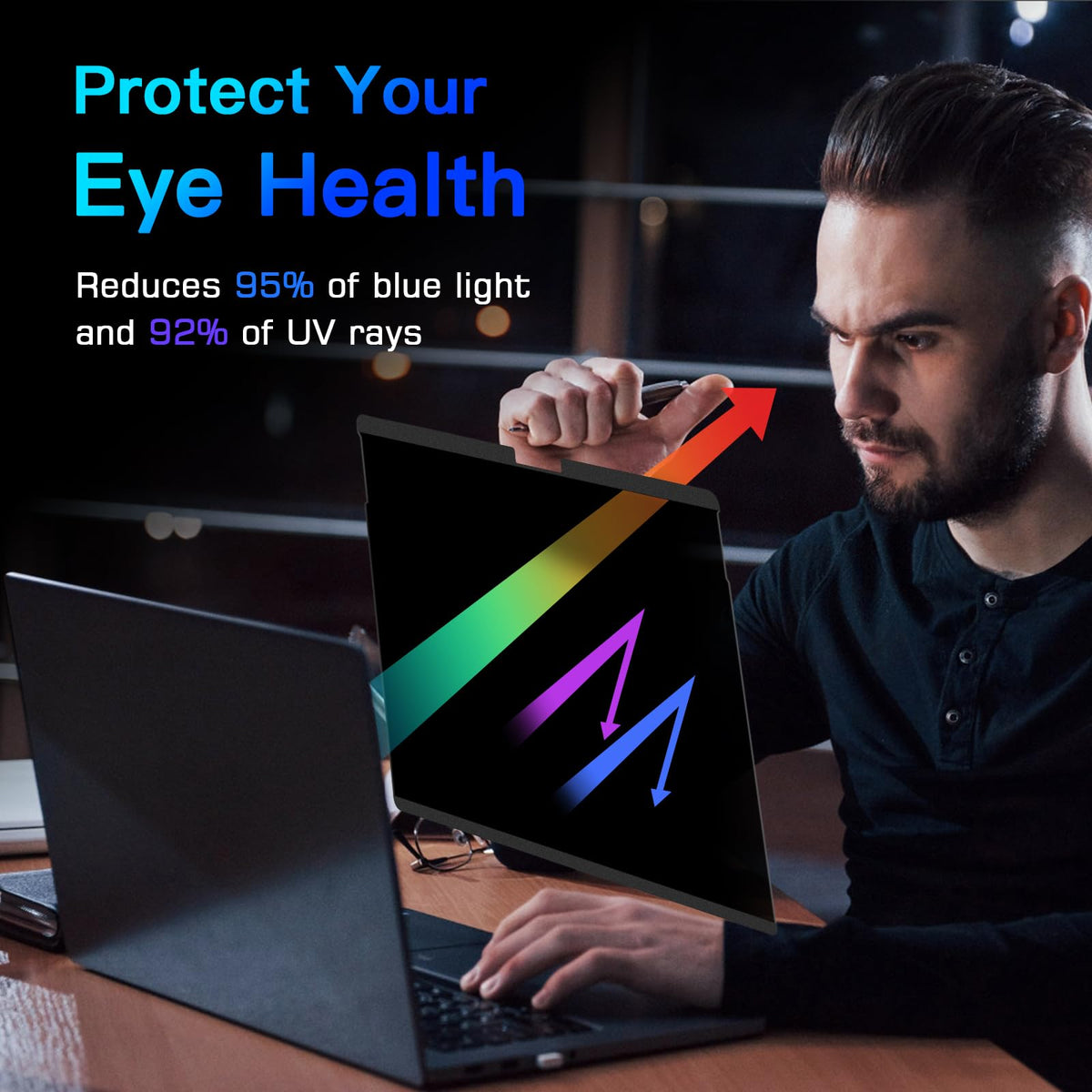 PYS shown in cafe blocking side viewers to protect sensitive on-screen content