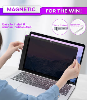 PYS MacBook Air privacy screen magnetic attachment enables quick on off