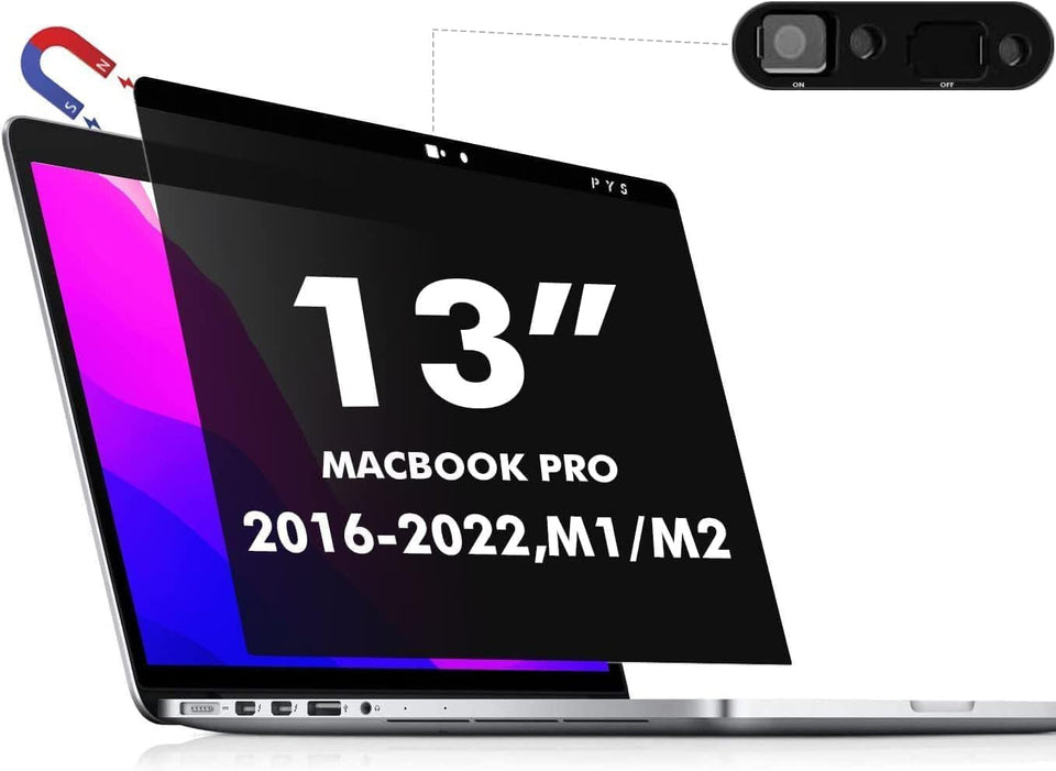 PYS front view showing magnetic privacy filter protecting screen