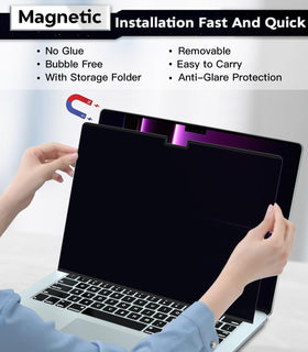 PYS privacy screen tailored for MacBook Pro 16 fits perfectly for clean integration.