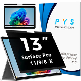PYS magnetic privacy screen attached to Surface Pro 11-2024 for instant privacy