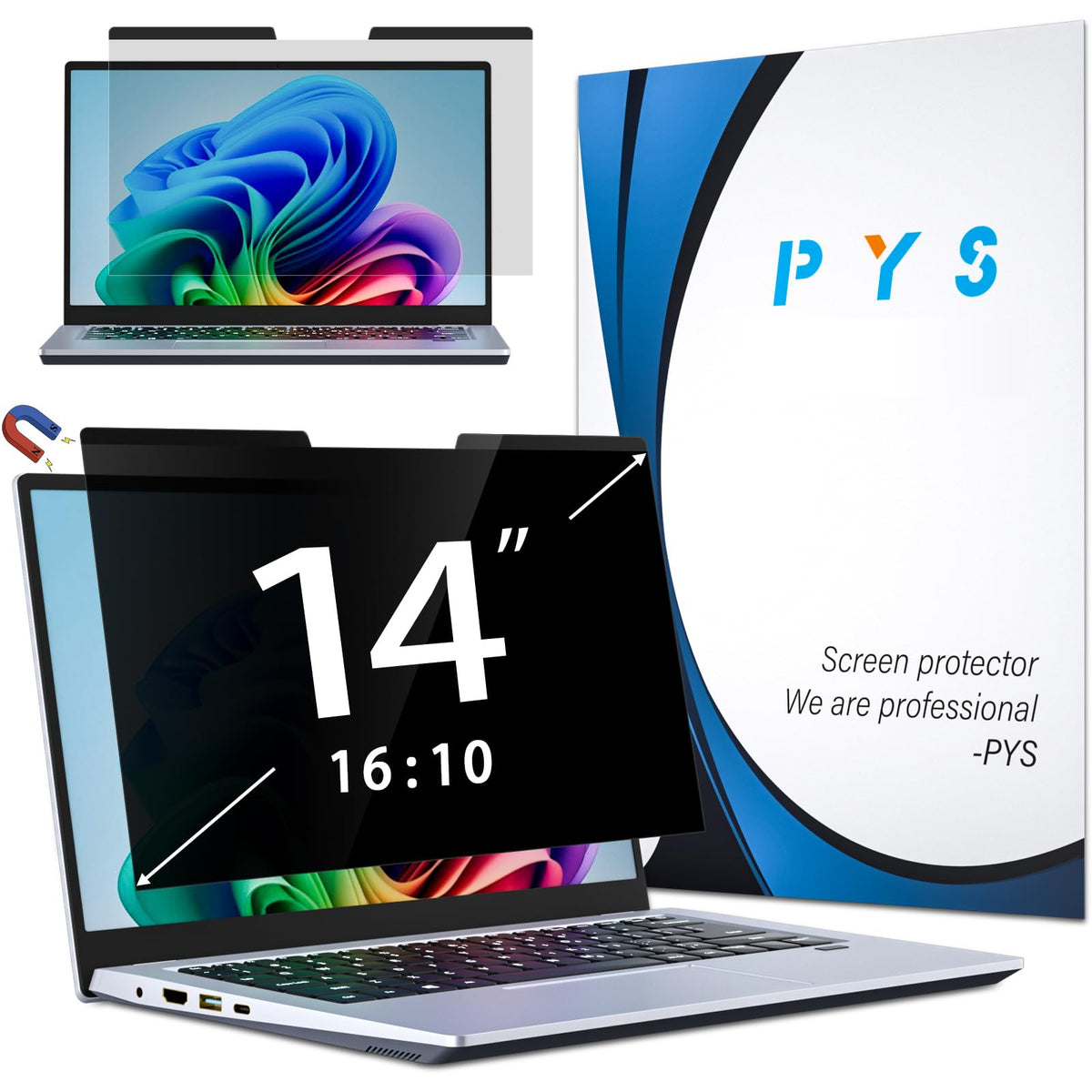 PYS front view of privacy screen showing clean fit and reduced distractions