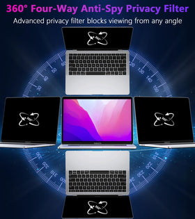 PYS privacy screen MacBook Pro 13 side view protects sensitive content in open offices