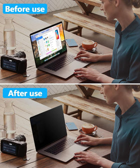 PYS in office or café setup highlighting shared-space privacy