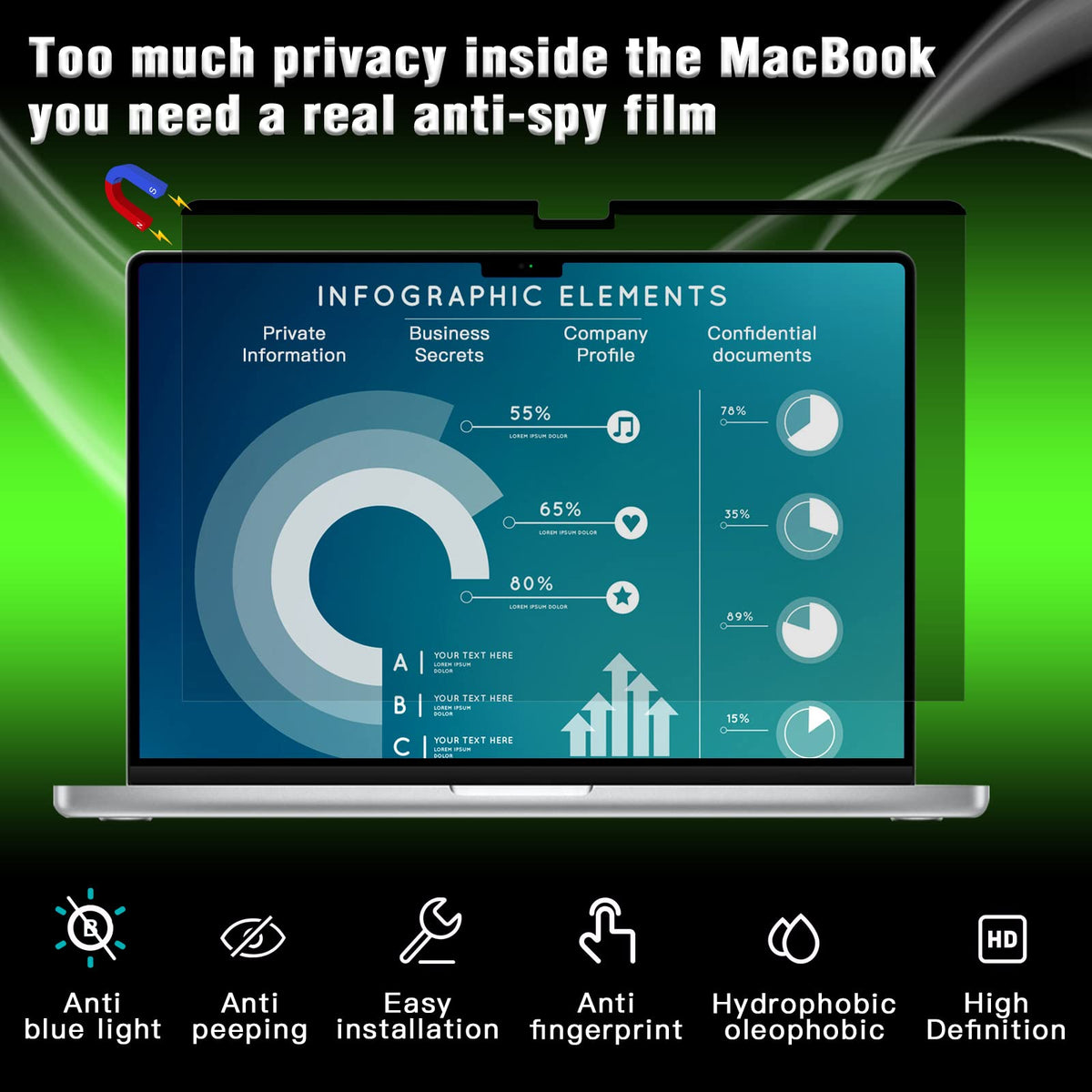 PYS side angle demo showing darkened screen for privacy protection