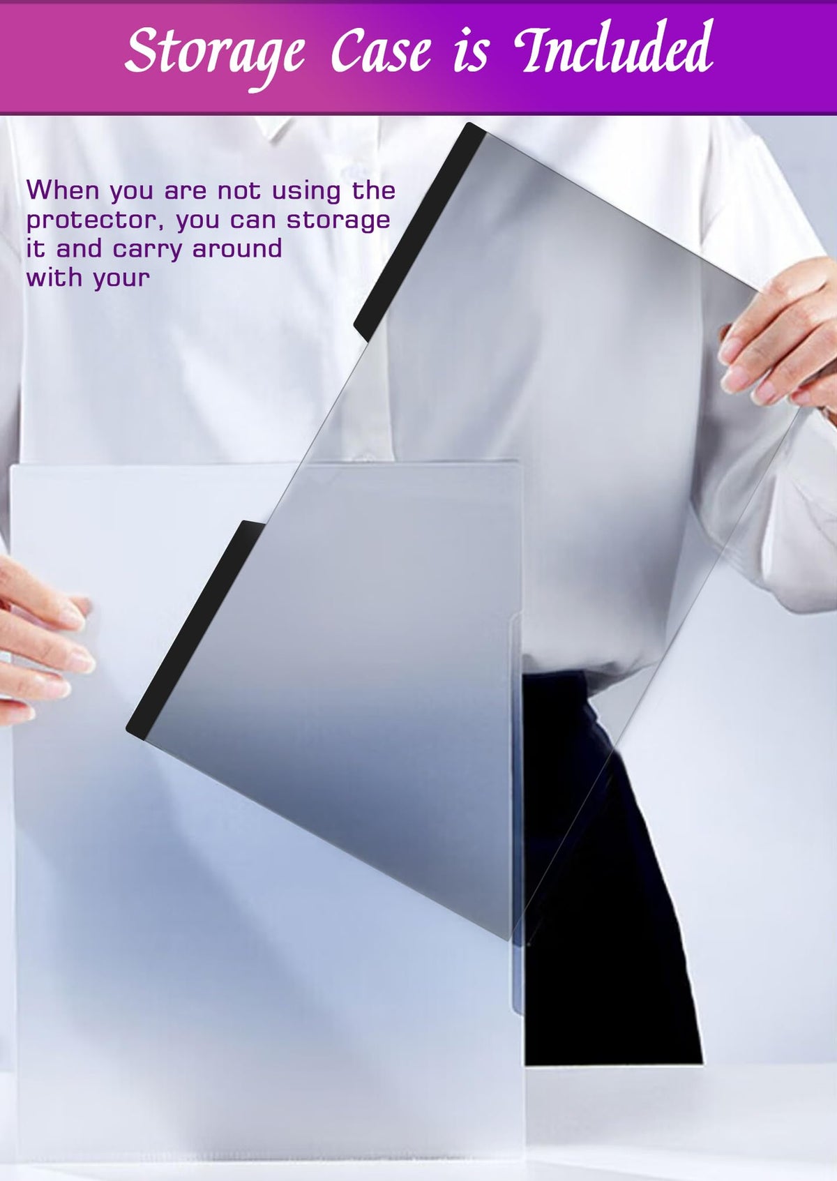 PYS side-angle demonstration showing darkened screen to block nearby viewers