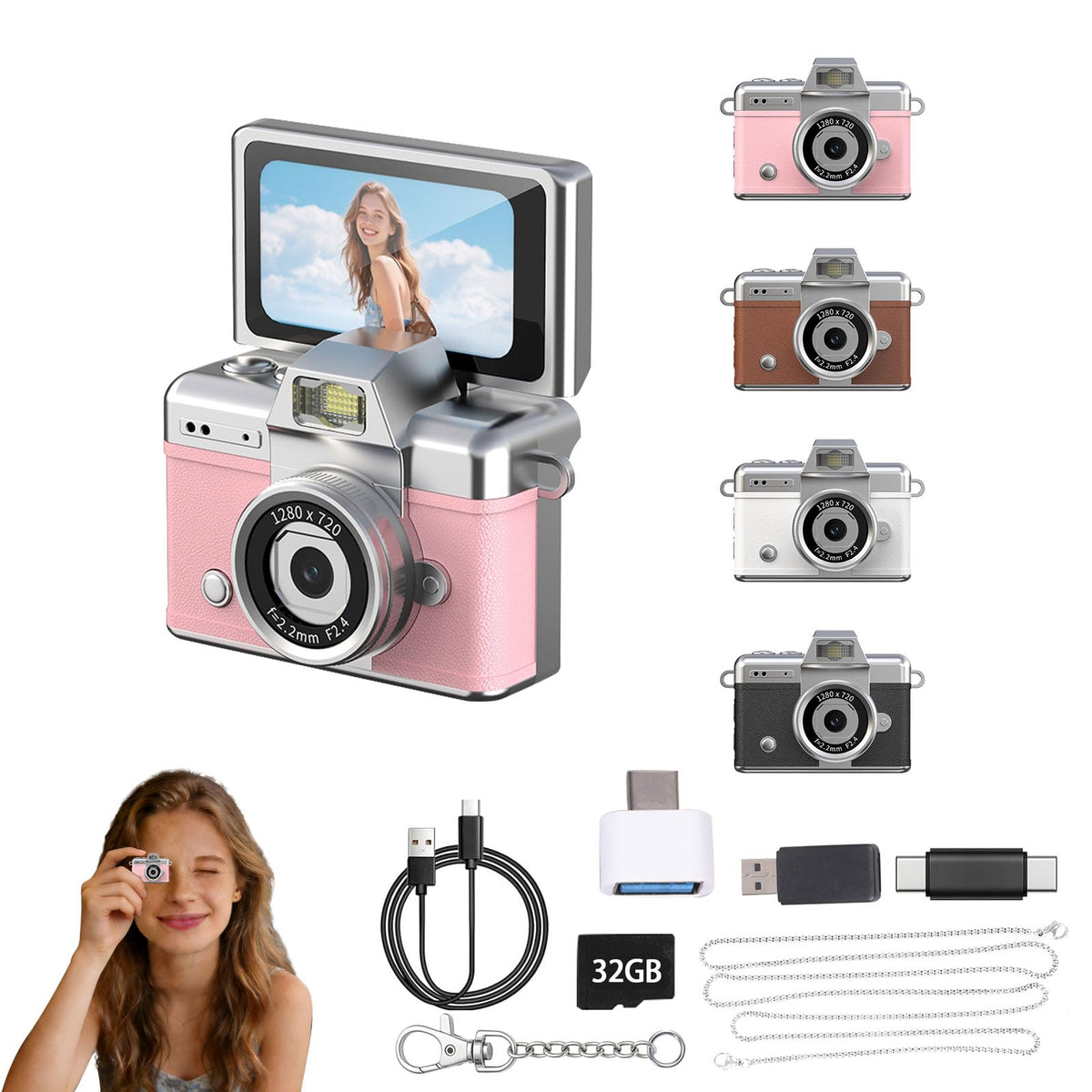 Pyxfeiiu Mini Keychain Camera in compact design for easy everyday carry and quick captures.